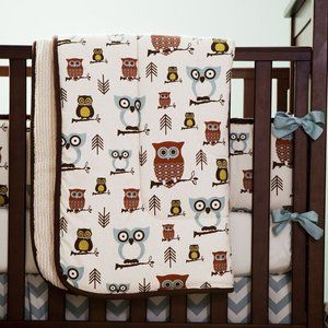 Carousel Designs Baby Girl Crib Comforter only Watercolor Owls